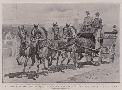 Bij de verkoop van de hackneys van de Prins van Wales in Wolferton, een bruikbaar team door John Charlton