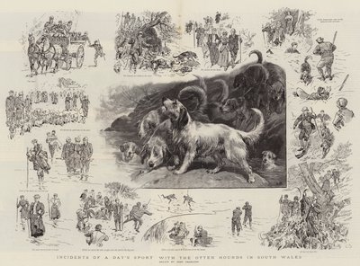 Incidenten van een Dag Jagen met de Otterhonden in Zuid-Wales door John Charlton