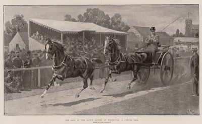 De verkoop van de koninklijke paarden in Wolferton, een tandem paar door John Charlton