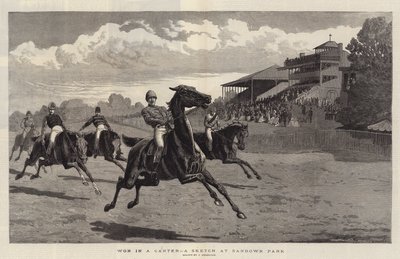 Gewonnen in een draf, een schets in Sandown Park door John Charlton