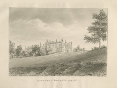Armitage Park: sepia tekening door John Chessell Buckler