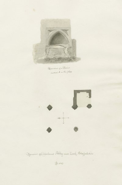 Dieulacres Abbey door John Chessell Buckler
