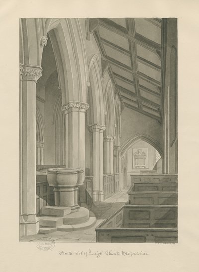 Interieur van Leigh Church door John Chessell Buckler