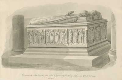 Penkridge Kerk - Graf van Edward Littleton door John Chessell Buckler
