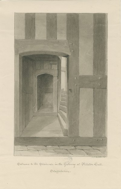 Pillaton Hall - Interieur van Poortgebouw door John Chessell Buckler