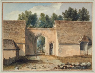 Zuidelijke poort van het college in Maidstone, Kent door John Chessell Buckler