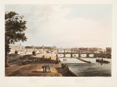 Plein en Brug van de Concorde; De Garde Meuble; De Thuilleries; De Brug Reünie, illustratie uit 