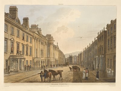 Milsom straat, Bath, geïllustreerd door een reeks afbeeldingen, van de tekeningen van J. C. Nattes; met beschrijvingen bij elke plaat. John Claude Nattes 1806 door John Claude Nattes