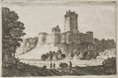 Borthwick Castle vanuit het oosten door John Clerk of Eldin