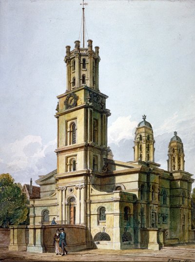 Kerk van St George in the East, Stepney, Londen, 1811 door John Coney