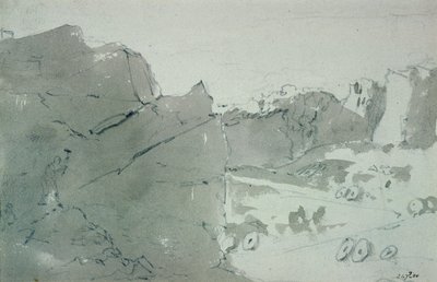 Een steengroeve voor molenstenen in Derbyshire, 1801 door John Constable