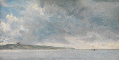 Kustscène met kliffen door John Constable