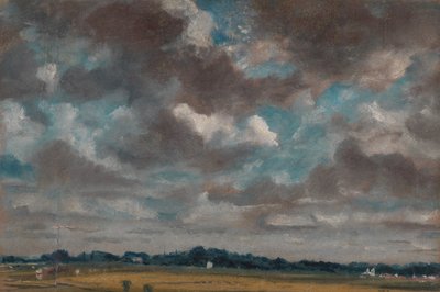 Uitgestrekt landschap met grijze wolken, ca. 1821 door John Constable