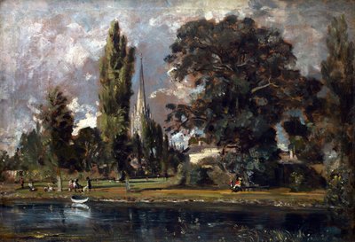 Kathedraal van Salisbury en Leadenhall vanaf de rivier de Avon door John Constable