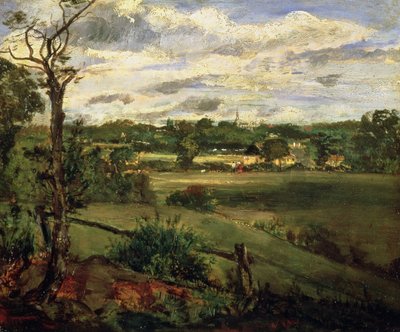 Uitzicht op Highgate vanaf Hampstead Heath door John Constable
