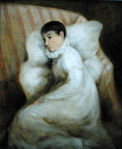 Jong meisje rustend op een sofa door John Constable