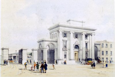 Ingang van Birmingham Station, 1838-39 door John Cooke Bourne
