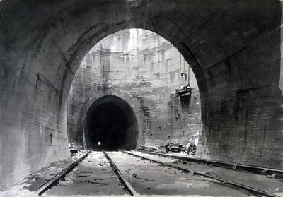 Grote ventilatieschacht, Kilsby Tunnel, Northamptonshire, 1837-38 door John Cooke Bourne