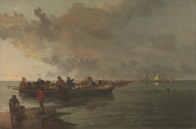 Een boot met een gewonde soldaat door John Crome