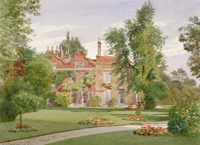Zijaanzicht van Raleigh House, Brixton Hill, Lambeth, Londen, 1887 door John Crowther