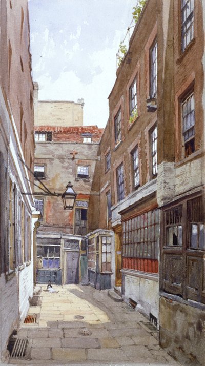 Zicht op Apollo Court, Fleet Street, City of London, 1880 door John Crowther
