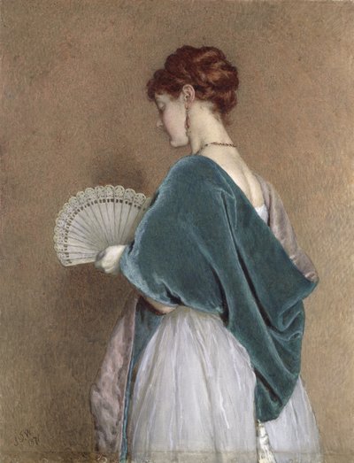 Vrouw met een waaier, 1871 door John Dawson Watson
