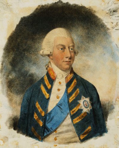 Portret van Koning George III, Kleine Halflengte, Dragend Windsor Uniform en Lint en Ster van de Kousenband, 1787 door John Dowman
