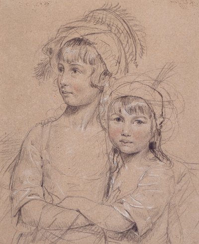 De juffrouwen Rigby, de twee dochters van meneer Rigby uit Norwich, een beroemde chirurg, 1778 door John Downman