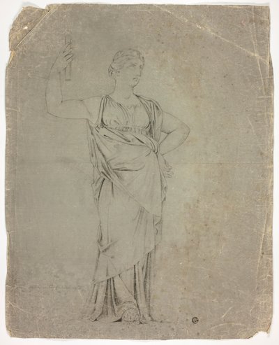 Oude standbeeld van staande vrouwelijke figuur door John Downman