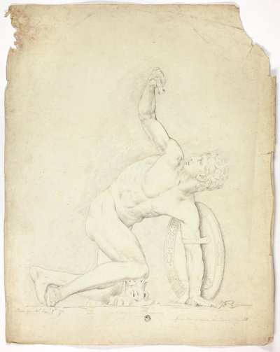 Gewonde Krijger van het Standbeeld in Rome door John Downman