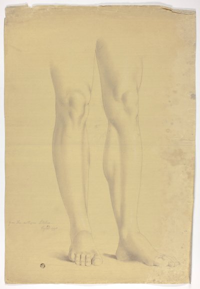 Benen na antiek standbeeld van staande figuur door John Downman