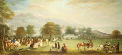 Boogschietbijeenkomst in Bradgate Park, Leicestershire, 1850 door John E. Ferneley