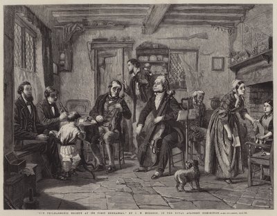 Onze Philharmonische Vereniging bij de eerste repetitie door John Evan Hodgson