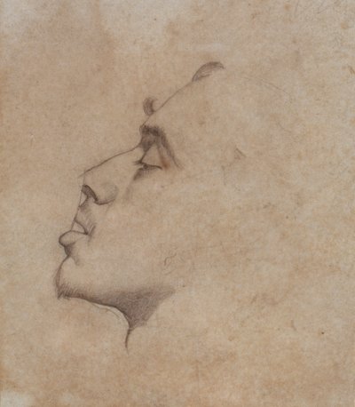 Portret Hoofd van Dante Gabriel Rossetti door John Everett Millais
