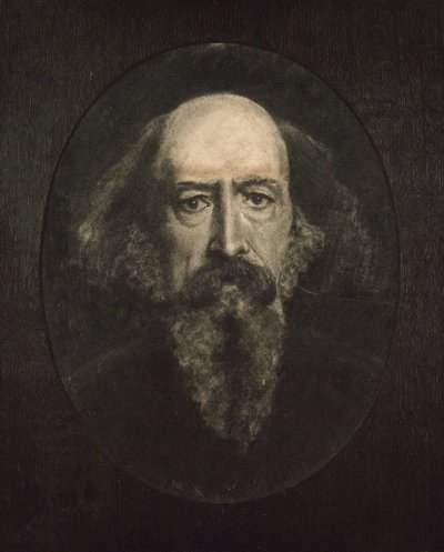 Portret van Alfred, Lord Tennyson door John Everett Millais
