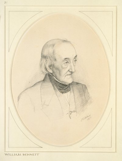 Portret van William Bennett, 1850 door John Everett Millais