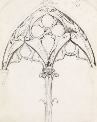 Studie voor een Raamontwerp door John Everett Millais