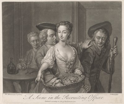 Een Scène in de Rekruterings Officier door John Faber the younger
