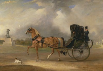 William Massey-Stanley rijdt in zijn Cabriolet in Hyde Park door John Ferneley