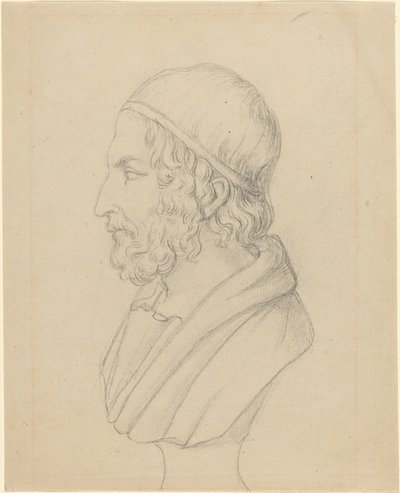 Klassiek portretbuste van een bebaarde man door John Flaxman