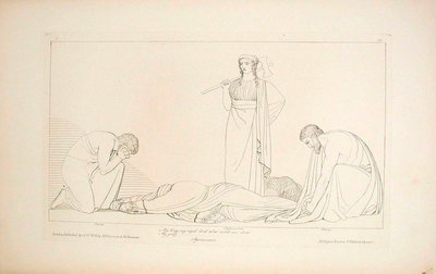 Klytaimnestra en het koor door John Flaxman