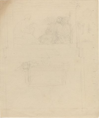 Ontwerpen voor een monument voor Sir William Jones (?) [recto en verso] door John Flaxman
