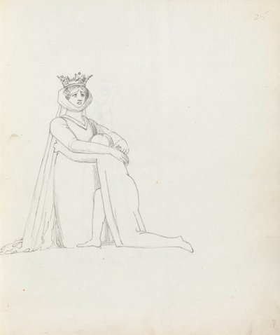 Tekening van mevrouw Siddons als Constance door John Flaxman