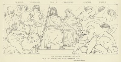 Furiën, Cerberus, Pluto, Proserpina, Harpijen, Dood door John Flaxman