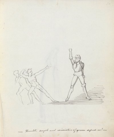 Hamlet. engelen en ministers van genade bescherm ons! door John Flaxman