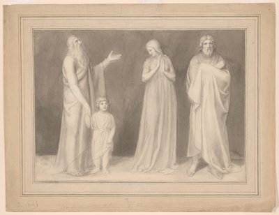 Hannah presenteert Samuël aan Eli door John Flaxman