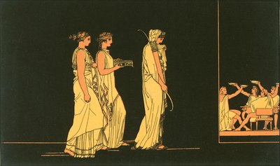 Penelope draagt de boog van Ulysses naar de vrijers door John Flaxman