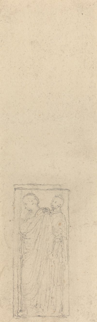 Reliëf met Twee Geklede Figuren door John Flaxman