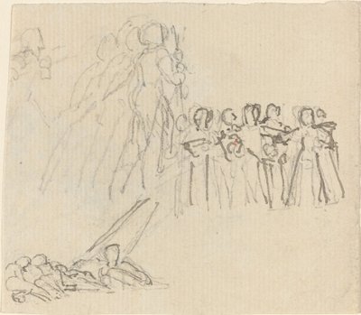 Blad met studies [recto en verso] door John Flaxman