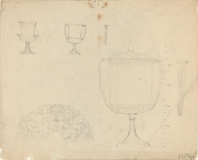 Blad met studies door John Flaxman
